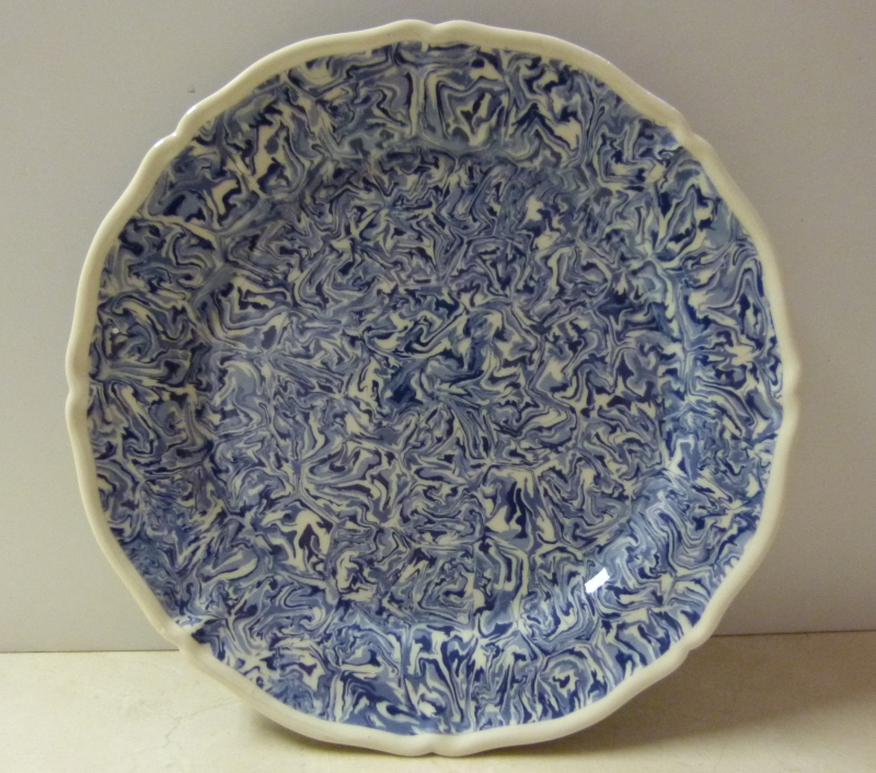 Assiette en porcelaine/bleue et blanche